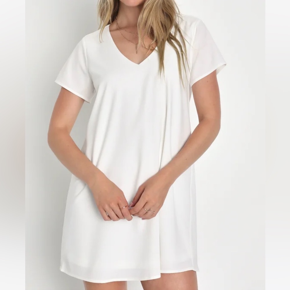 NWT Lulus White Mini Shift Dress